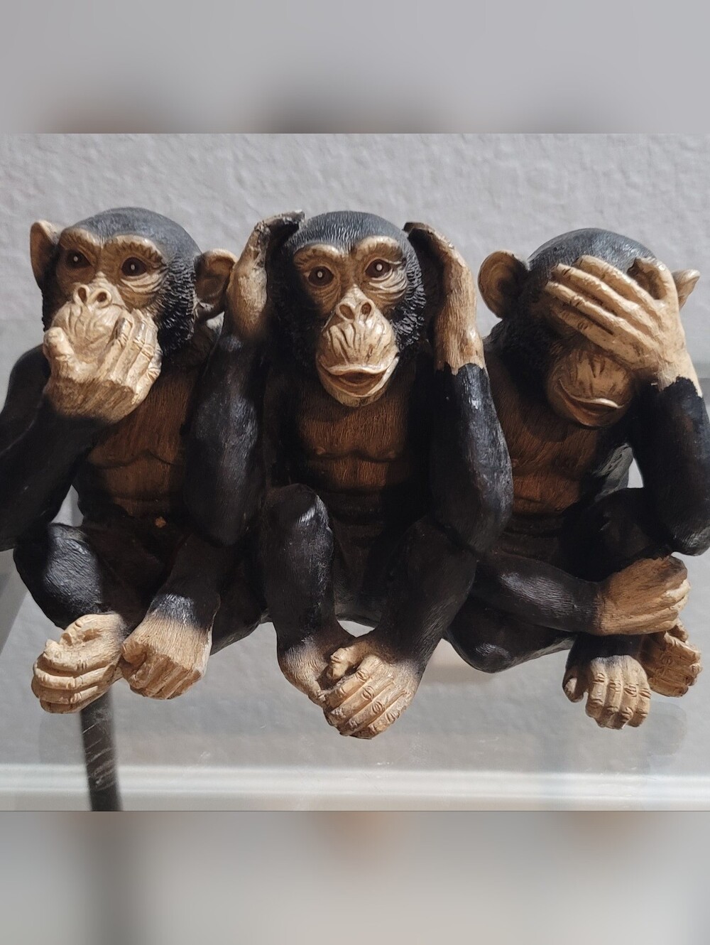 DECORATIVE COLLECTIBLE FIGURINE SET TRIO MONKEYS NO HEAR NO SEE NO SPEAK